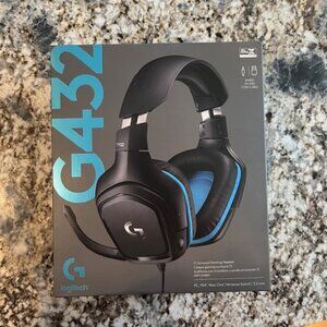 Logitech G432 Wired Gaming Headset 7.1 Surround Sound DTS Headphone - Black/Blue